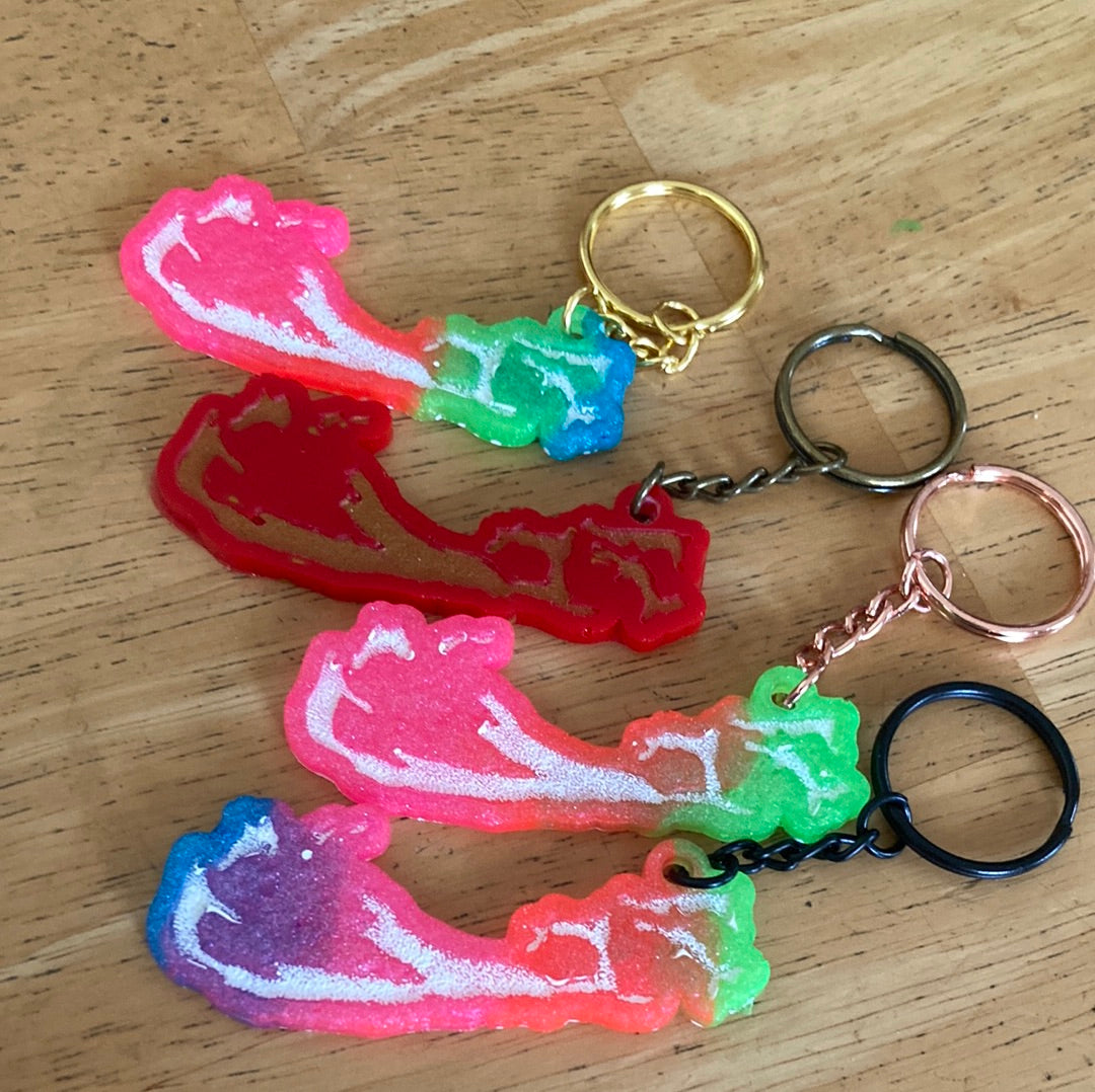 Bermuda Island Map Keychains