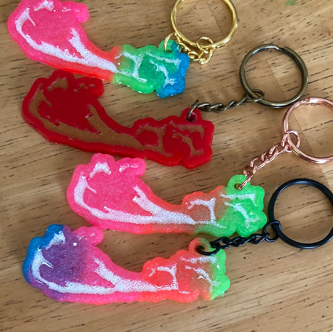 Bermuda Island Map Keychains