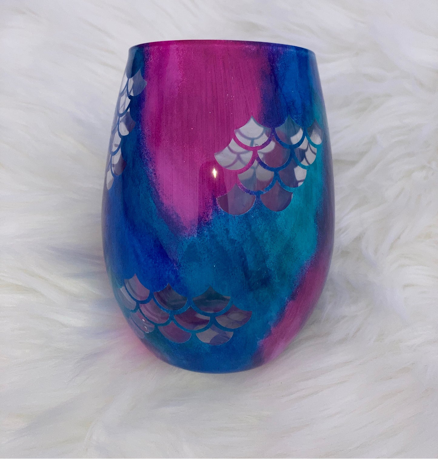 Mermaid Peekaboo Wine Glass ~ Made to Order