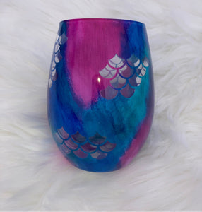 Mermaid Peekaboo Wine Glass ~ Made to Order