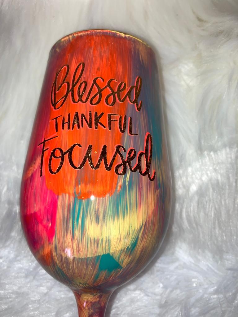 Blessed Wine Glass ~ MTO