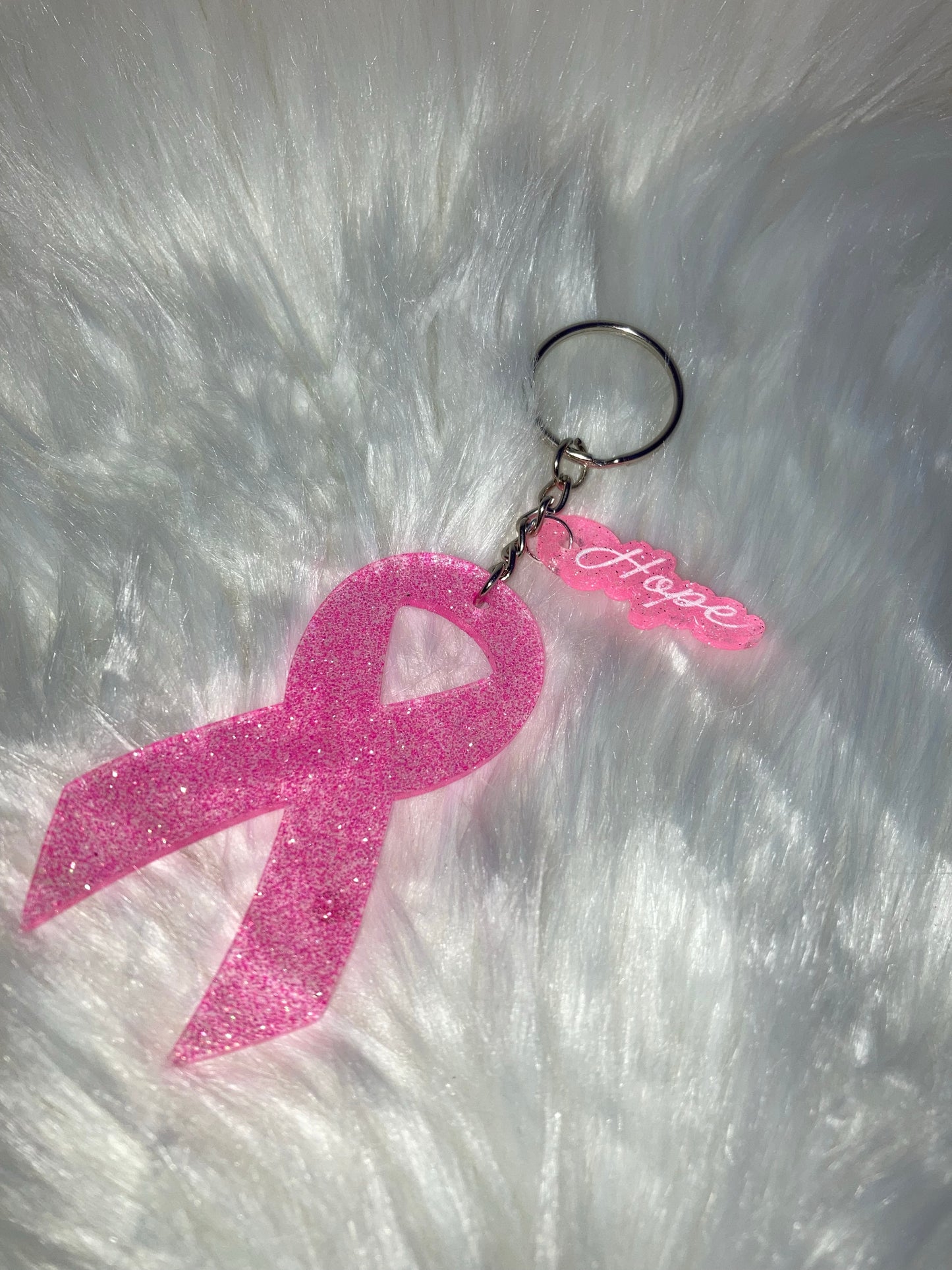 Breast Cancer Ribbon Keychains