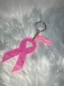 Breast Cancer Ribbon Keychains