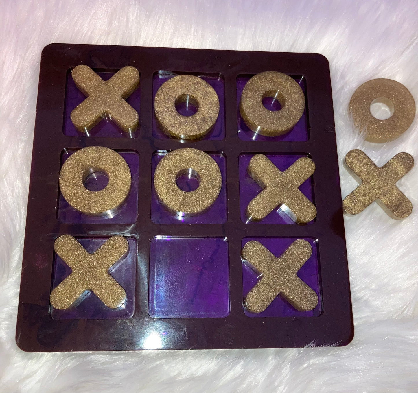 Purple & Gold Tic Tac Toe Game