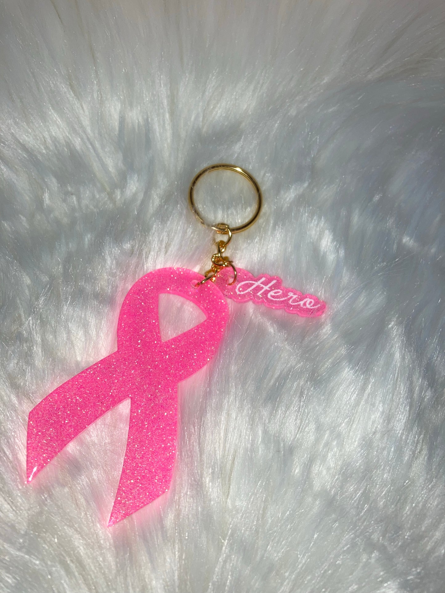 Breast Cancer Ribbon Keychains