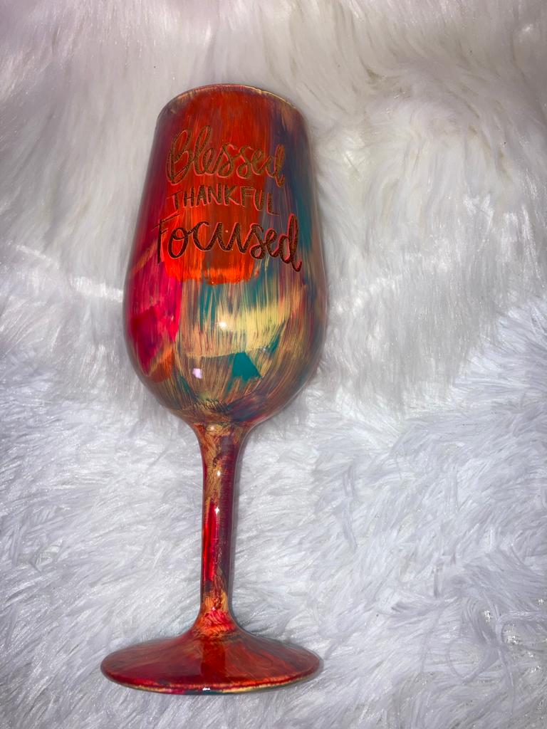 Blessed Wine Glass ~ MTO