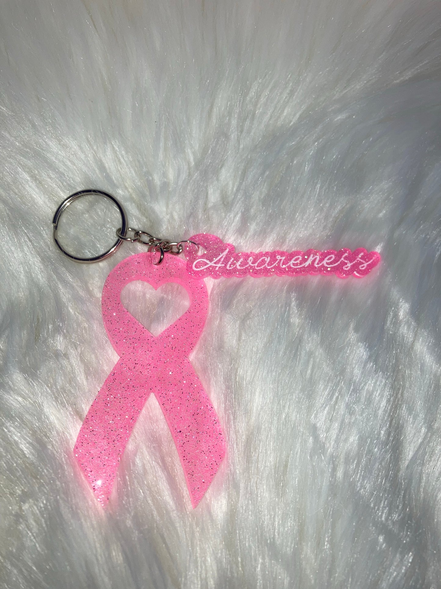 Breast Cancer Ribbon Keychains