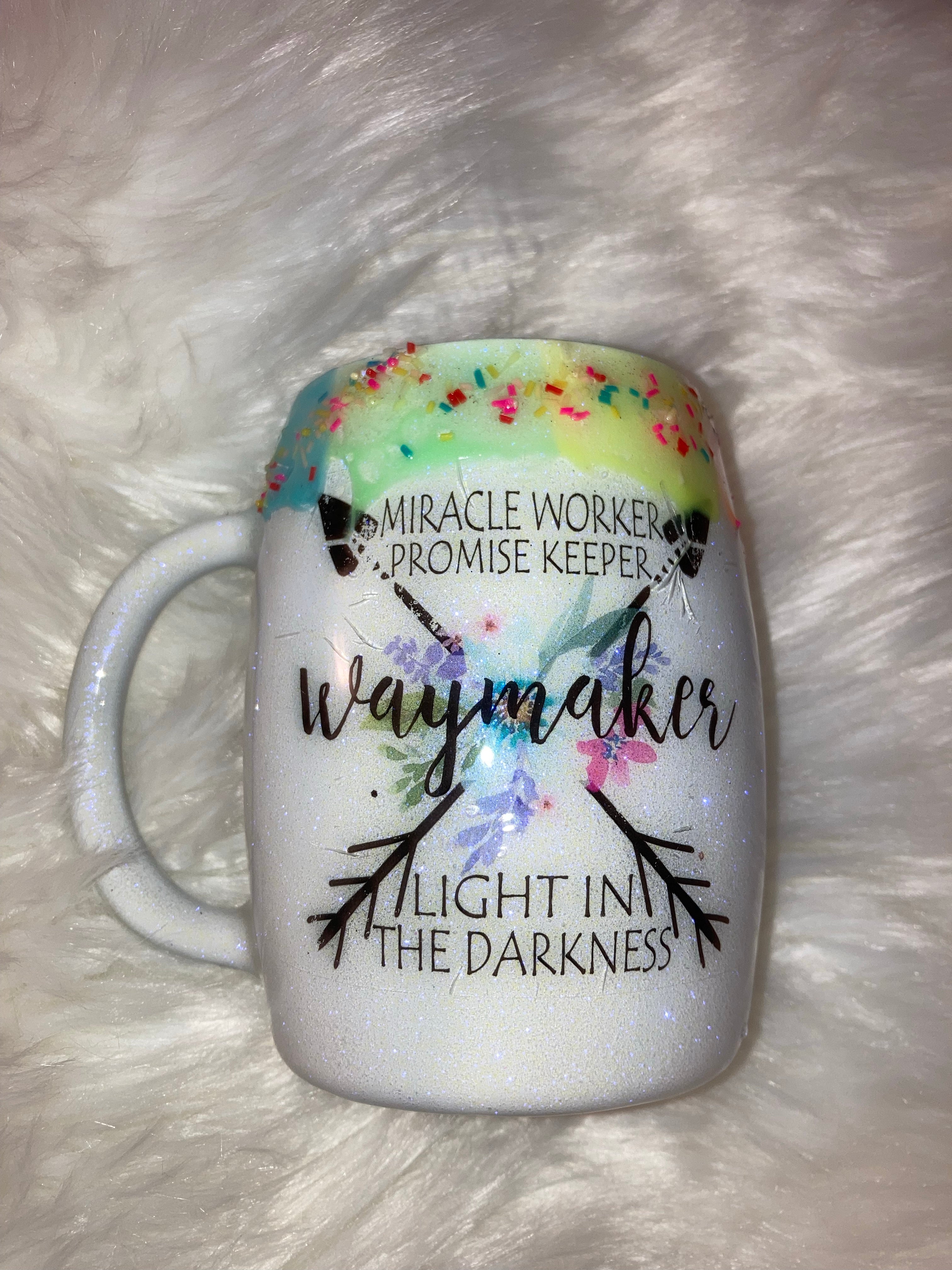 Waymaker Glow Drip Mug ~ Made to Order – Butterfly Crochet & Crafts