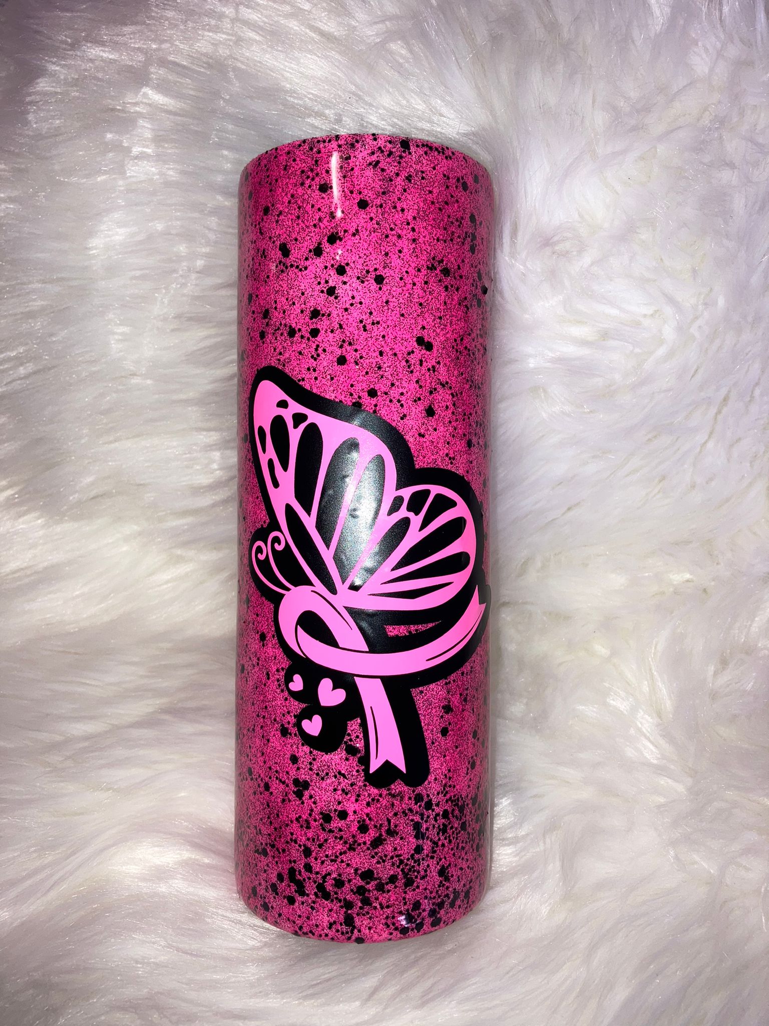 Pink Butterfly Tumbler ~ Made to Order